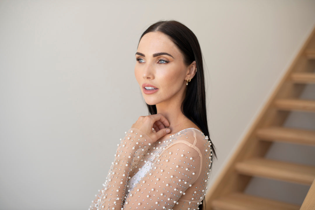 Pearl Mesh Maxi Dress
