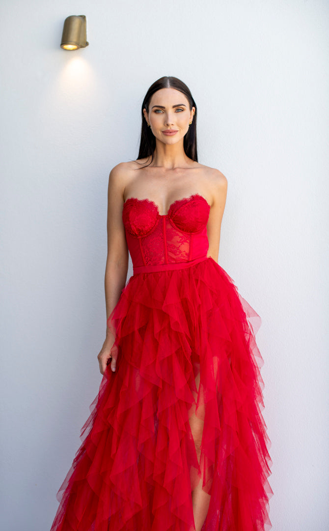 Red Bustier Gown